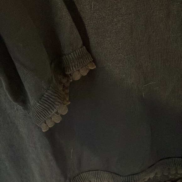 JCrew Navy Linen cotton sweater, 3/4 sleeve lightweight with trim - Picture 4 of 6